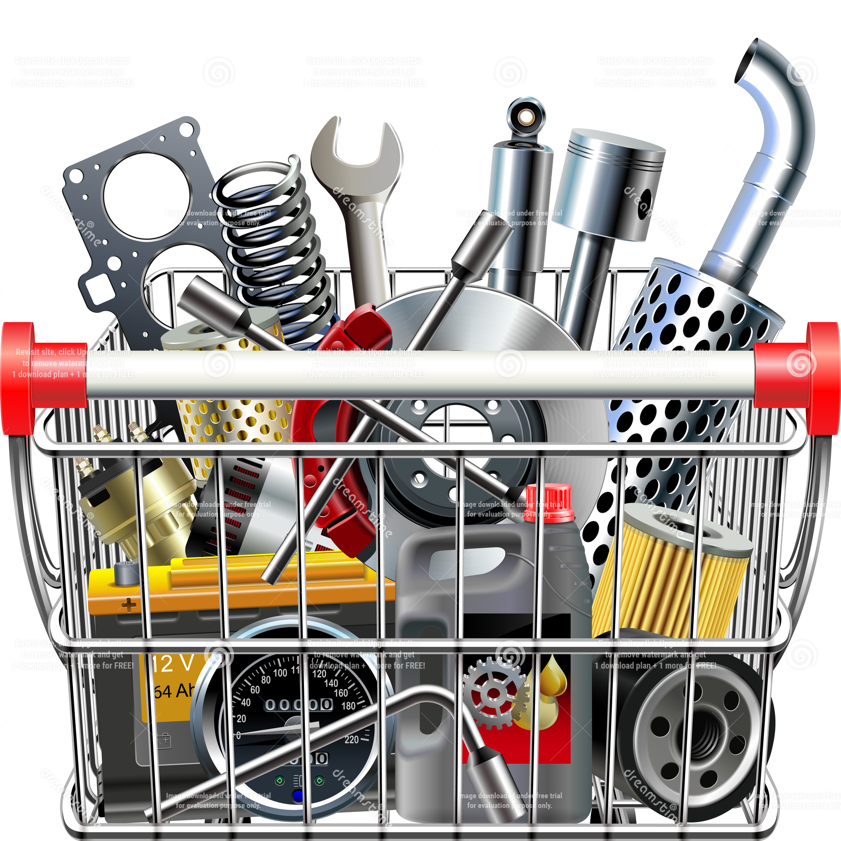 Automotive parts shopping cart